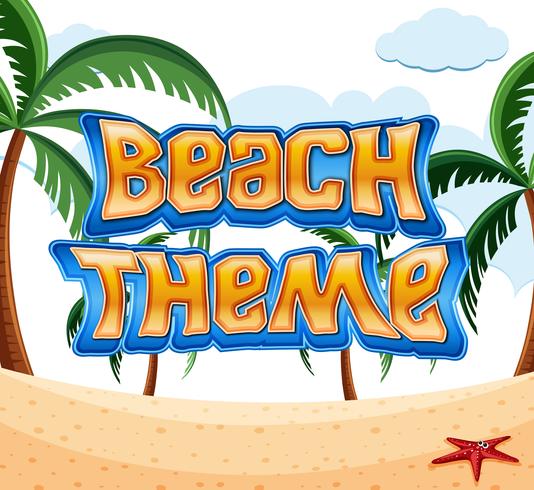 Cartoon Beach theme scene  vector