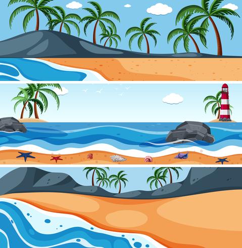 Plantilla de paisaje de mar de verano vector