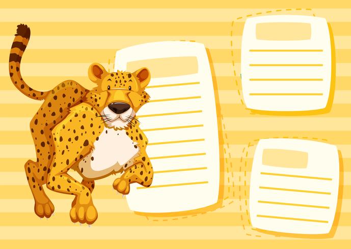 Yellow cheetah blank frame  vector