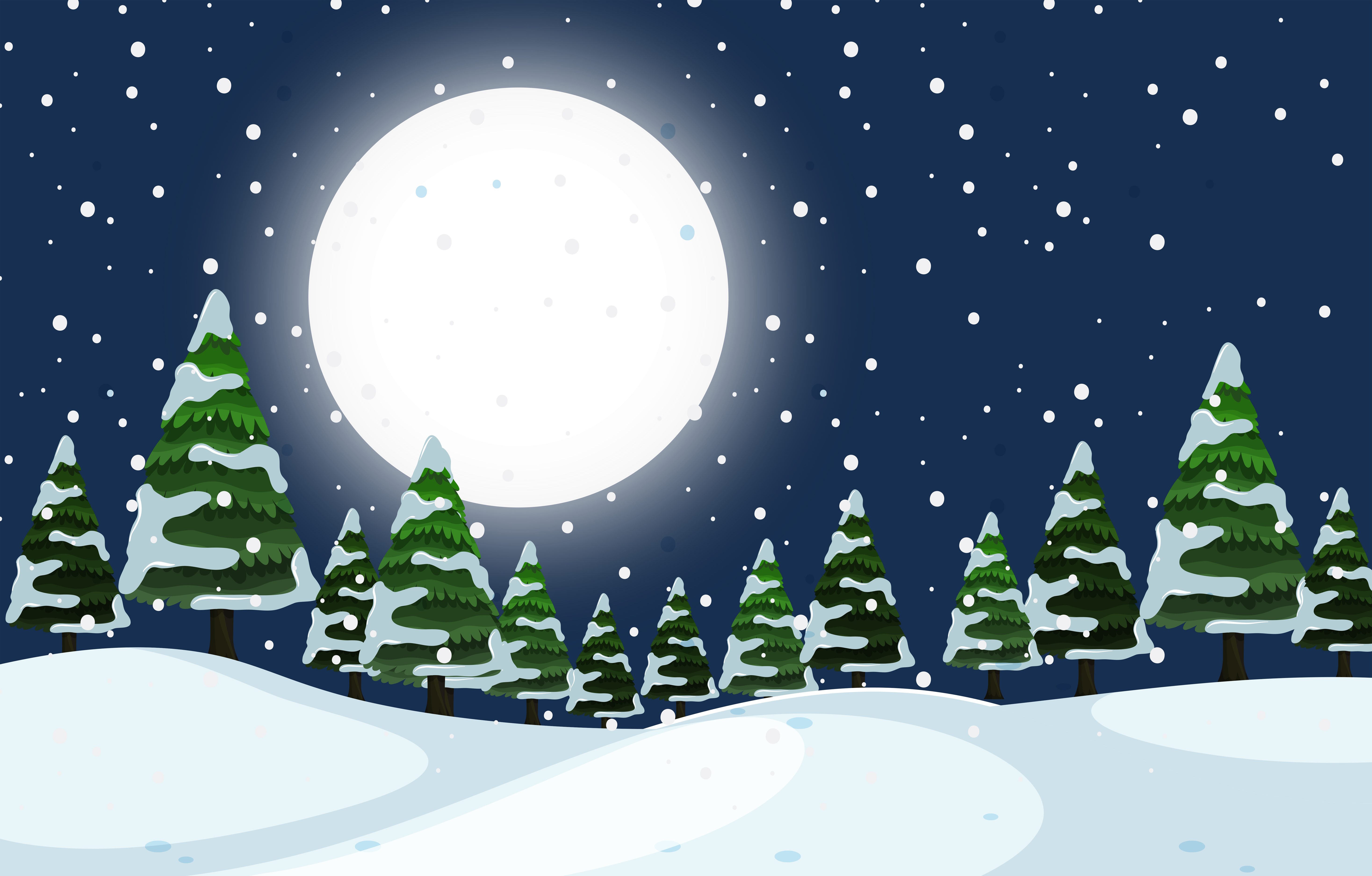 A winter outdoor night scene 614491 Vector Art at Vecteezy