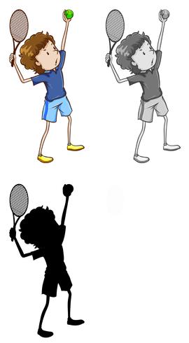 Set of tennis player vector