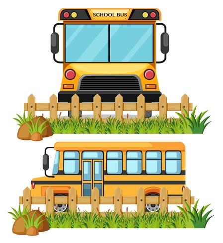 A font and side school bus vector