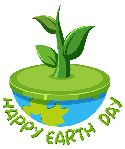 Happy earth day logo vector