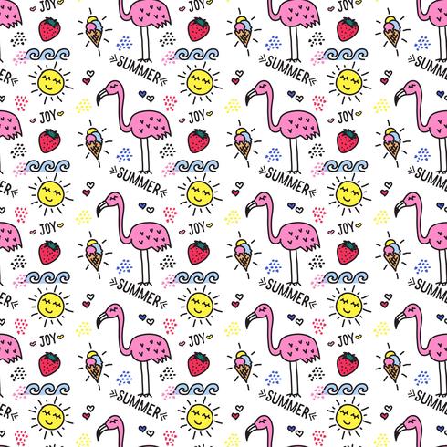 Doodle Summer Pattern vector