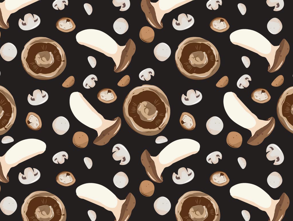 mushroom seamless pattern vector element background 614701 Vector Art
