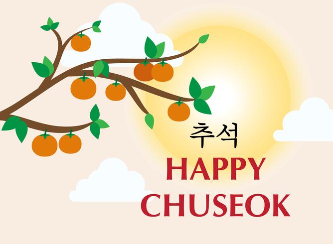 Ilustración de vector de banner de plantilla de Chuseok o Hangawi - Día de Acción de Gracias de Corea