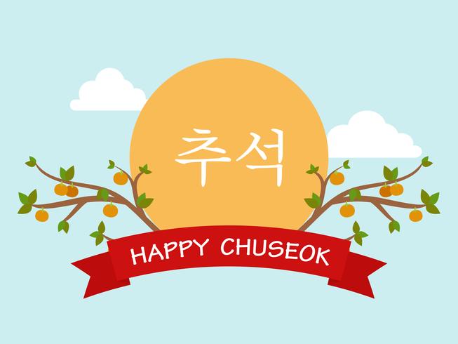 Fondo de plantilla de Chuseok o Hangawi (Día de Acción de Gracias de Corea) vector