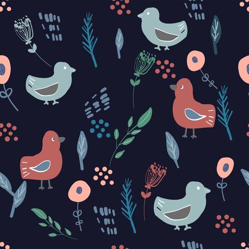 Simple Scandinavian pattern primitive naive style vector