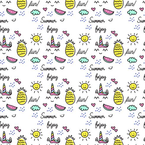 Cute Doodle Summer Pattern vector