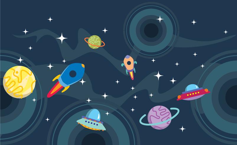 Dark Planetscape Background Vector