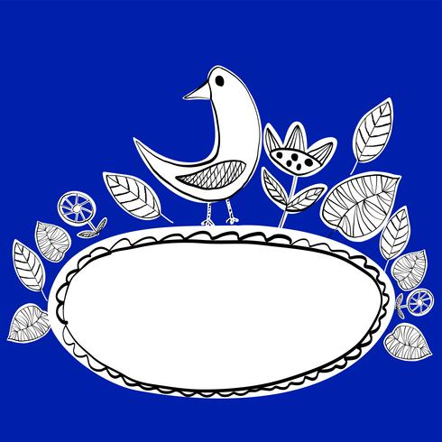 Simple Scandinavian birds pattern primitive vector