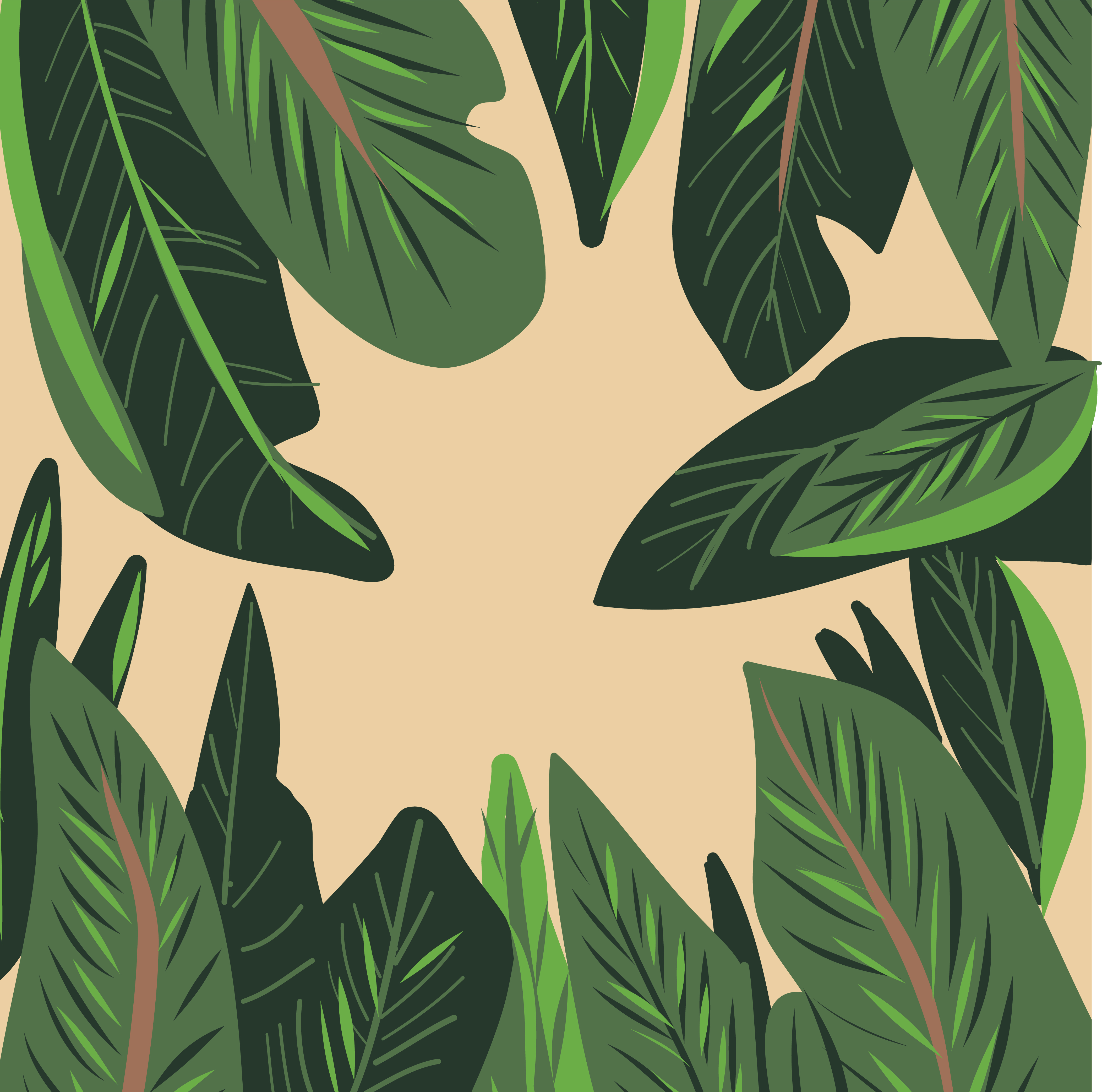 hand drawn Tropical leaf seamless pattern vector 614856 Vector Art at