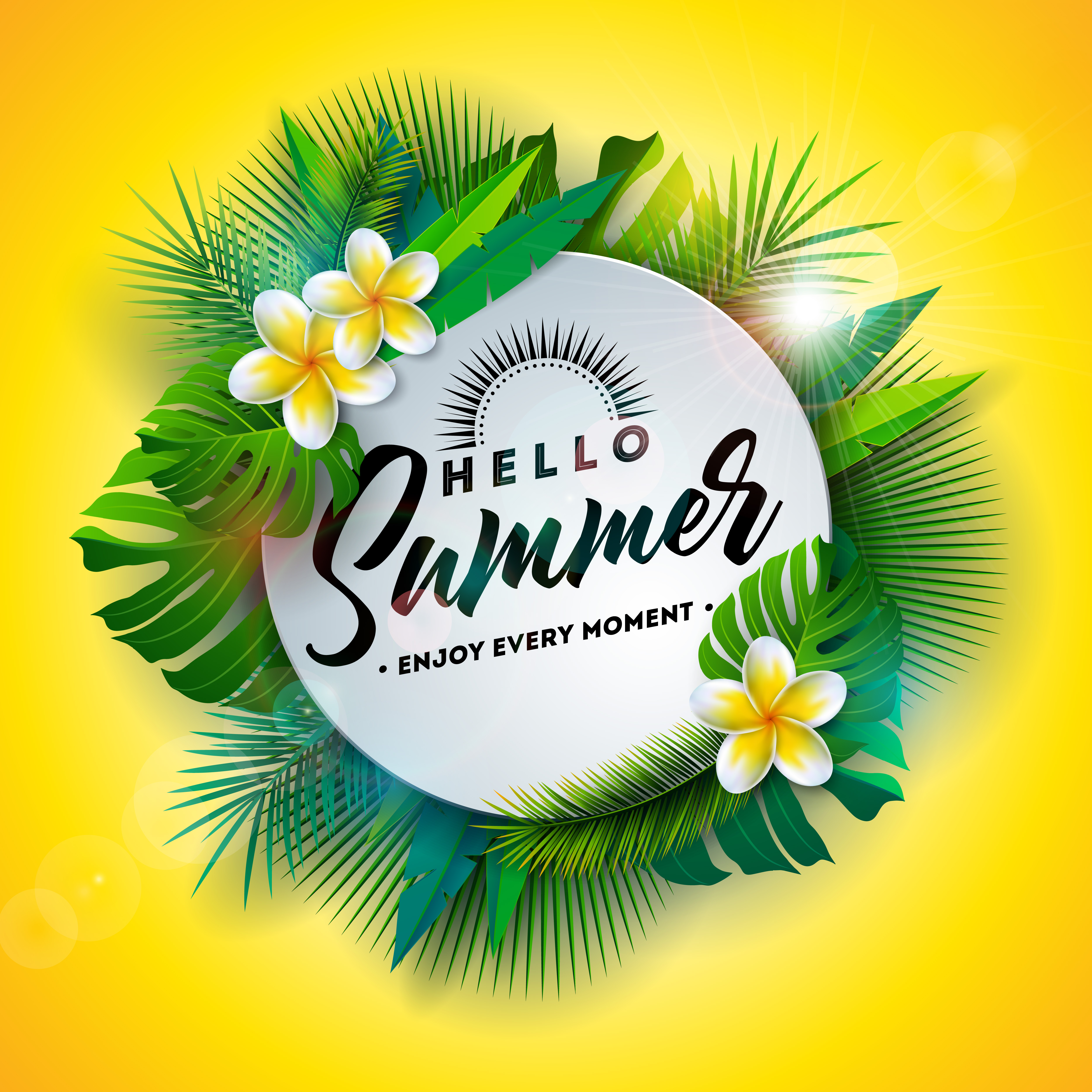 Download Hello Summer Illustration with Typography Letter and ...