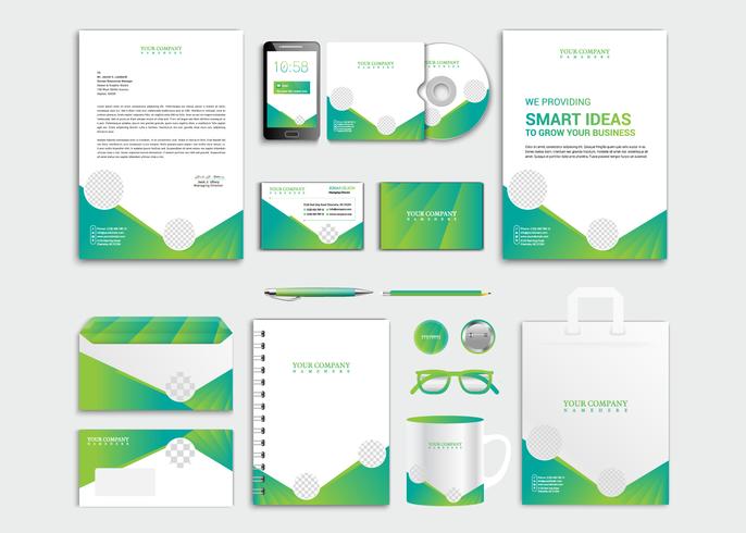 Professional business stationery set vector