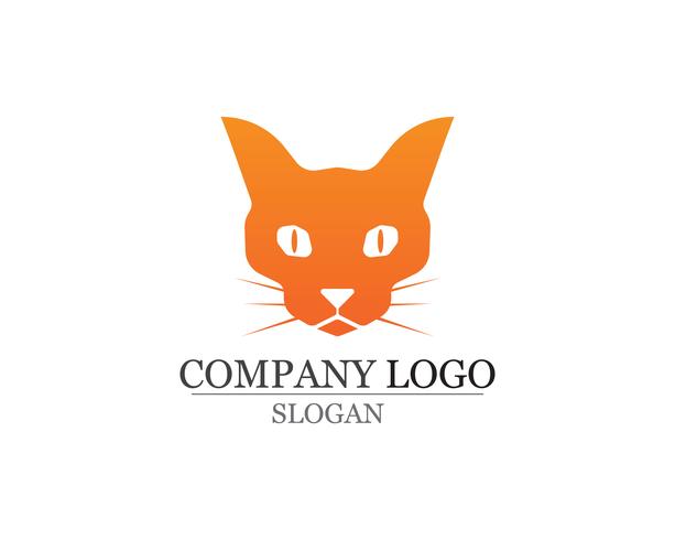 Plantilla de logotipo de siluetas de vectores de perros y gatos