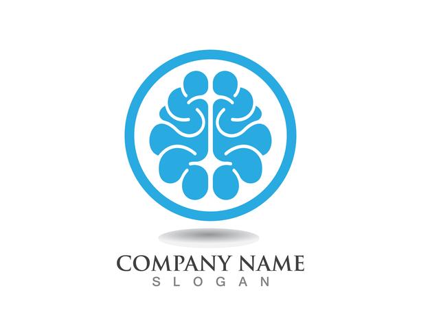 Plantilla de logotipo de cerebro y aplicación de iconos de símbolos vector