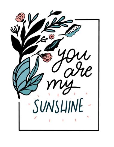 Download Cute Quote Lettering With Flowers And Leaves - Download ...