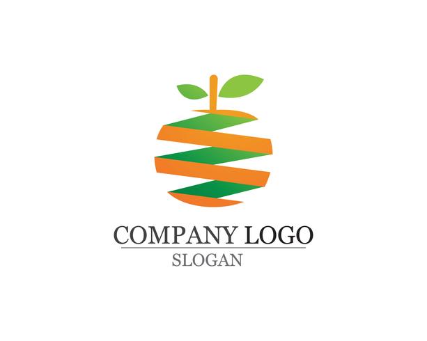 Plantilla de logotipo y símbolos de ilustración vectorial naranja vector