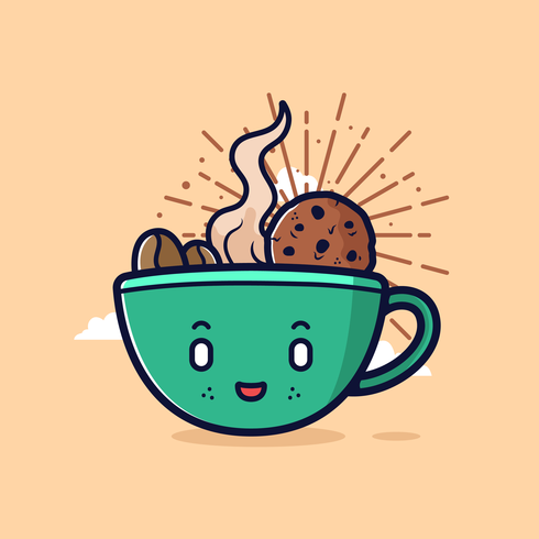 Vector de dibujos animados de café Clipart