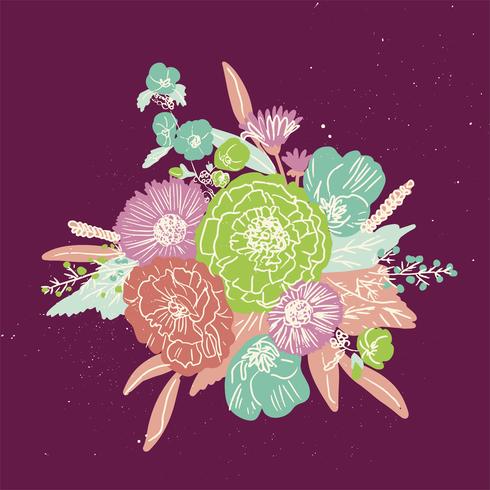 Simple y divertido estampado floral. Textura inconsútil del vector con las flores y los lunares. Florece el fondo en estilo ingenuo de la vendimia.