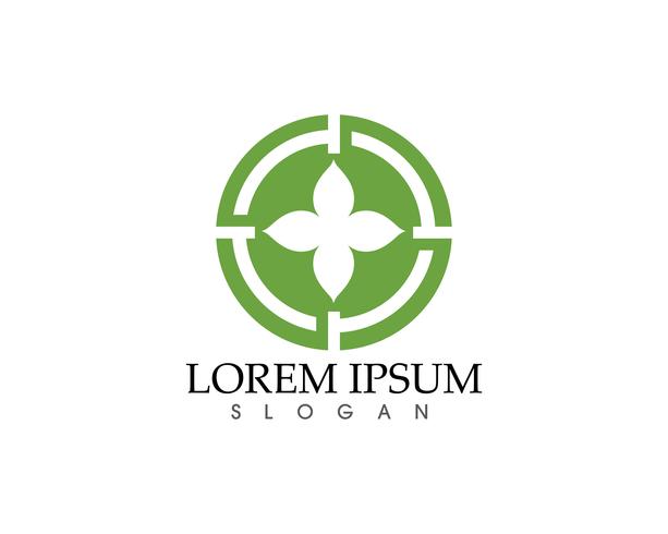 Ecology Green Leaf Simple Icon Symbol logo vector