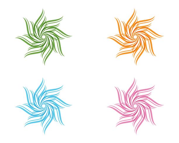 Vector set of floral patterns on a white background