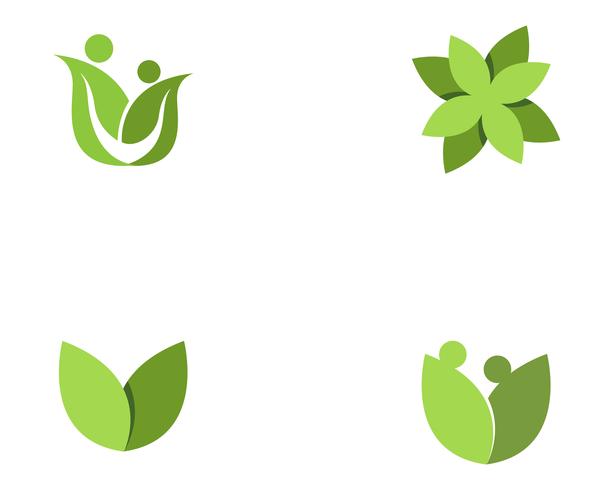 Logotipo familiar de la flor y símbolos de la aplicación de los iconos vector