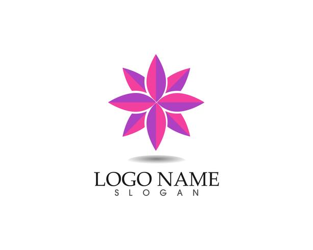 Flower Sign for Wellness, Spa and Yoga. Vector Illustration