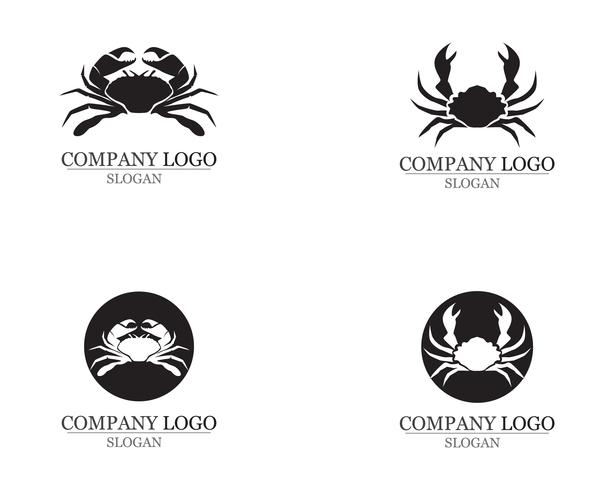 crab silhouettes on the white background icons vector