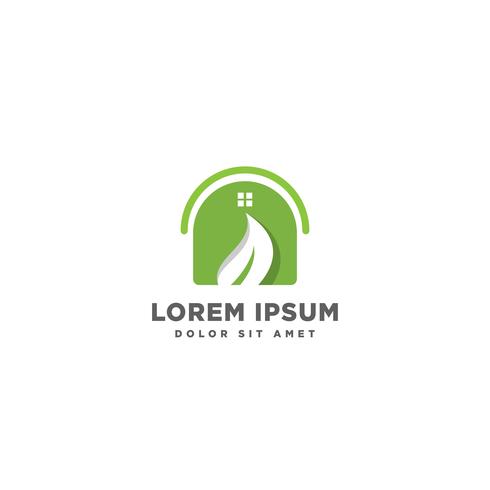 home leaf logo design vector illustration icon element