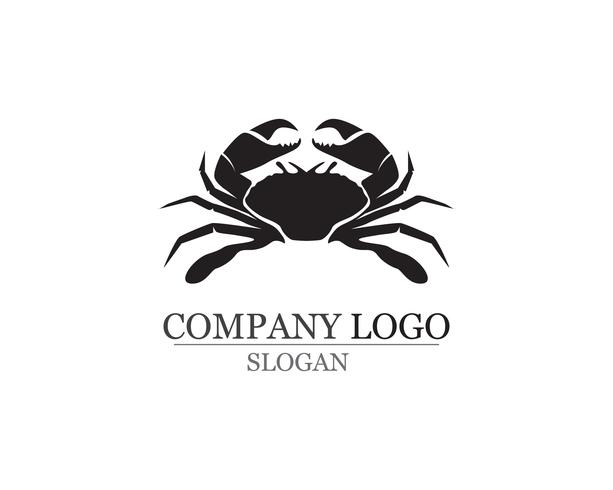 crab silhouettes on the white background icons vector