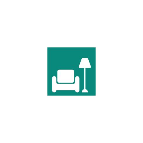 sofá silla logo muebles diseño vector ilustración icono elemento