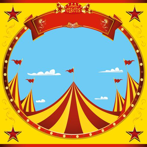  Square sticker nice day circus vector