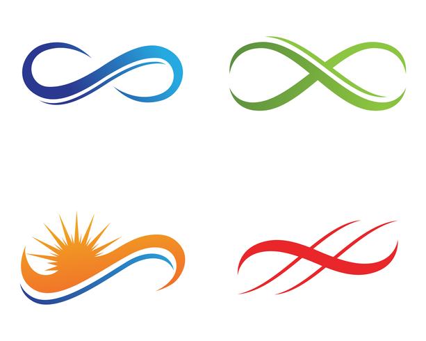 Infinito logo y símbolo de la plantilla de iconos de aplicación, vector