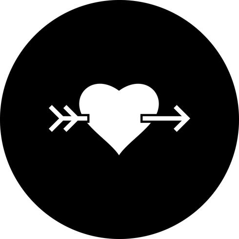 Icono de flecha de cruz de corazón de vector