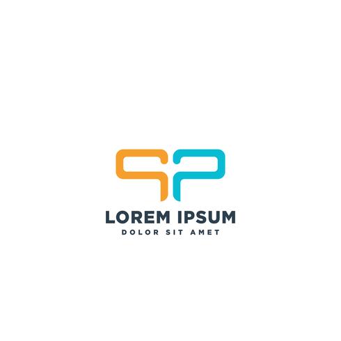 logotype letter SP simple logo template vector illustration