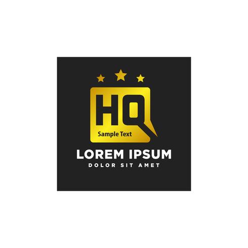 letter HQ initial abstract logo template vector illustration