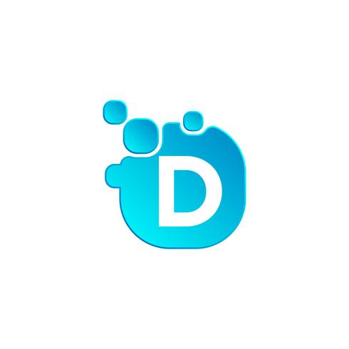 Letter D Bubble logo template or icon vector illustration