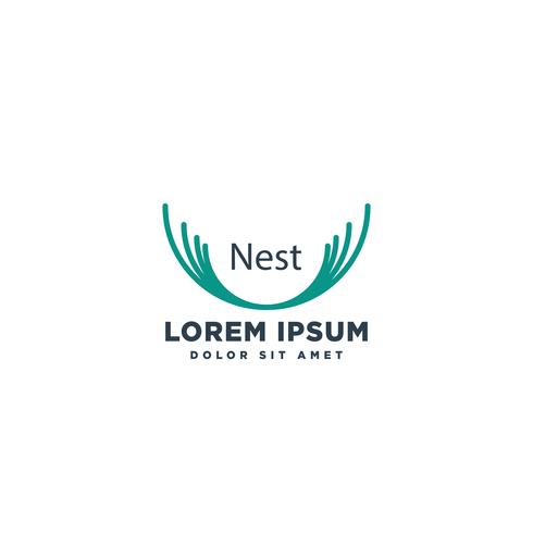 nest line simple logo template vector illustration icon element