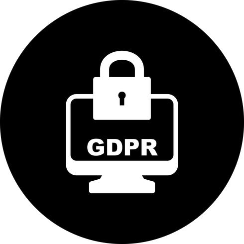 Icono de pantalla de bloqueo de seguridad Vector GDPR