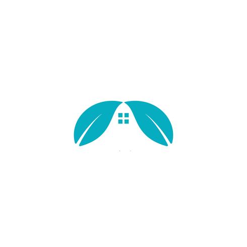 home leaf logo design vector illustration icon element