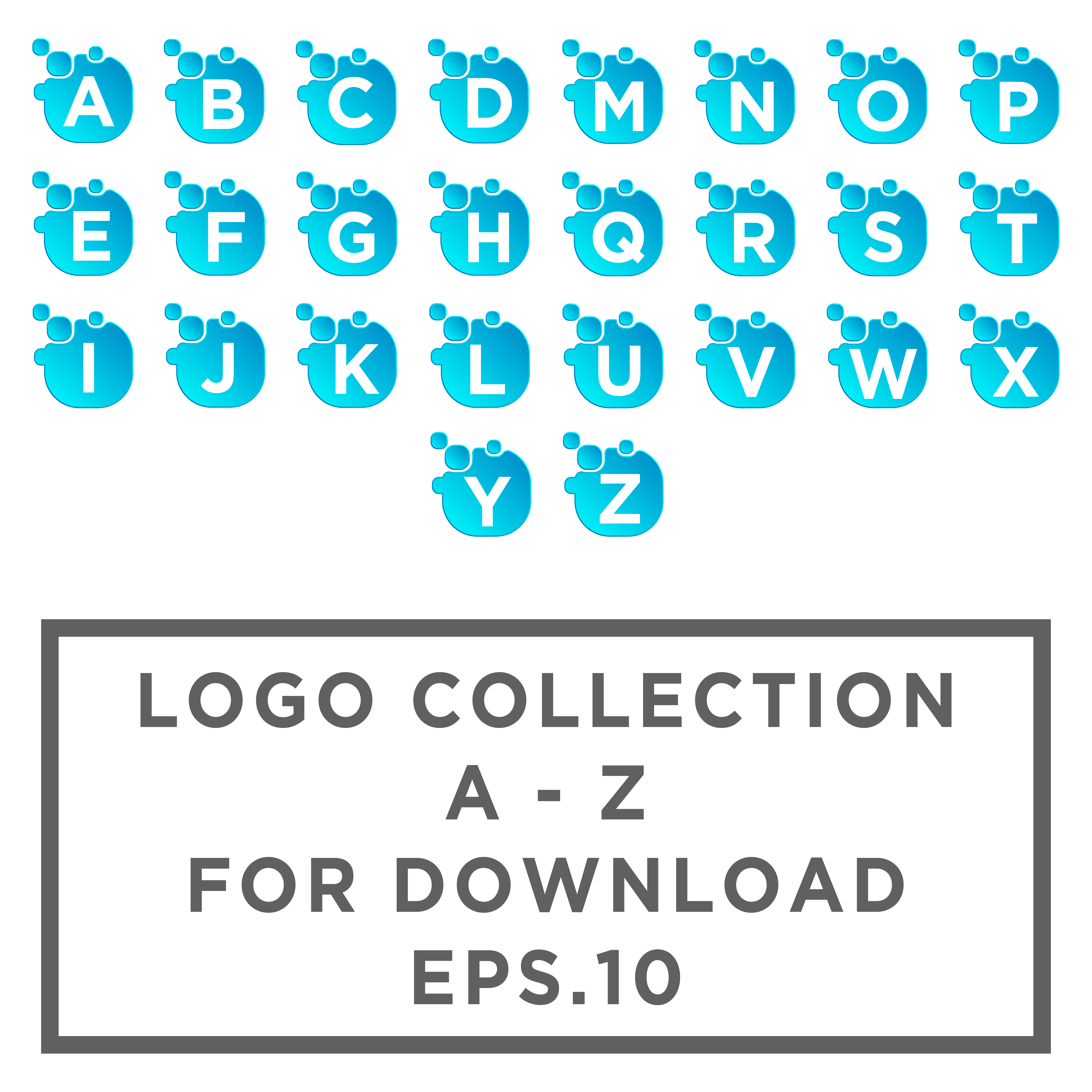 Letter set az Bubble logo template or icon vector illustration 615750