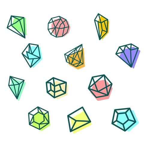 Piedra, diamante, plantilla de logotipo de gema, elementos aislados de iconos vector