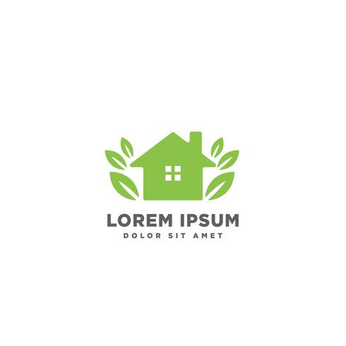 home leaf logo design vector illustration icon element