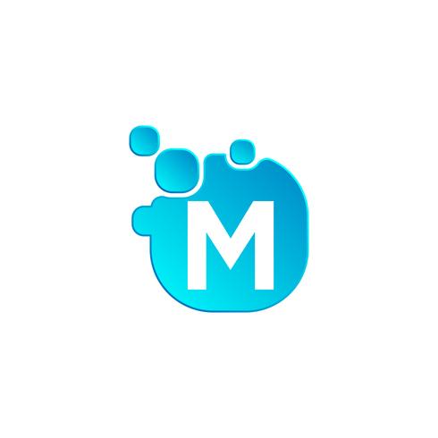 Letter m Bubble logo template or icon vector illustration