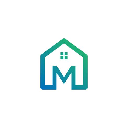 letter m architect, home, construction creative logo template vector