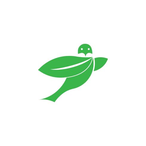 flying bird leaf eco green logo template vector isolated