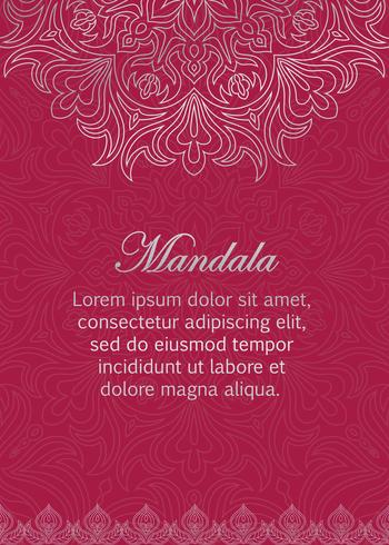 Greeting, invitation card template with abstract oriental ornament.  vector