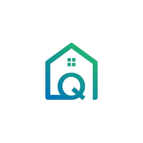 letter q architect, home, construction creative logo template vector