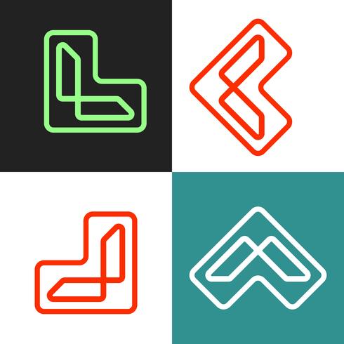 letter L outline logo template vector illustration, icon elements